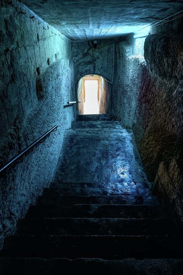 Mysterious Gloomy Passage With Stairs Carved In Stone Photograph by Artur Bogacki