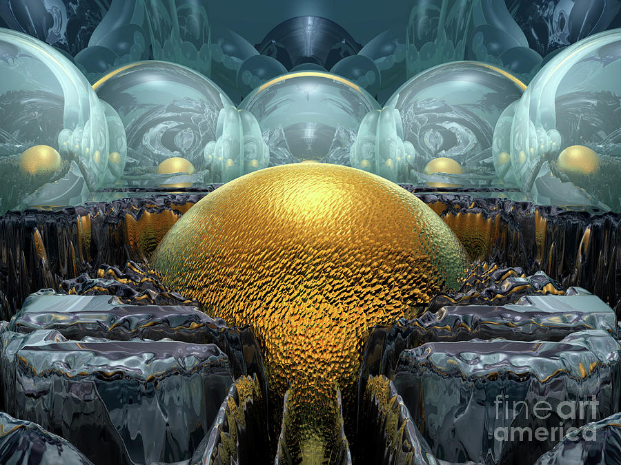 Mysterious Golden Orb Digital Art by Phil Perkins