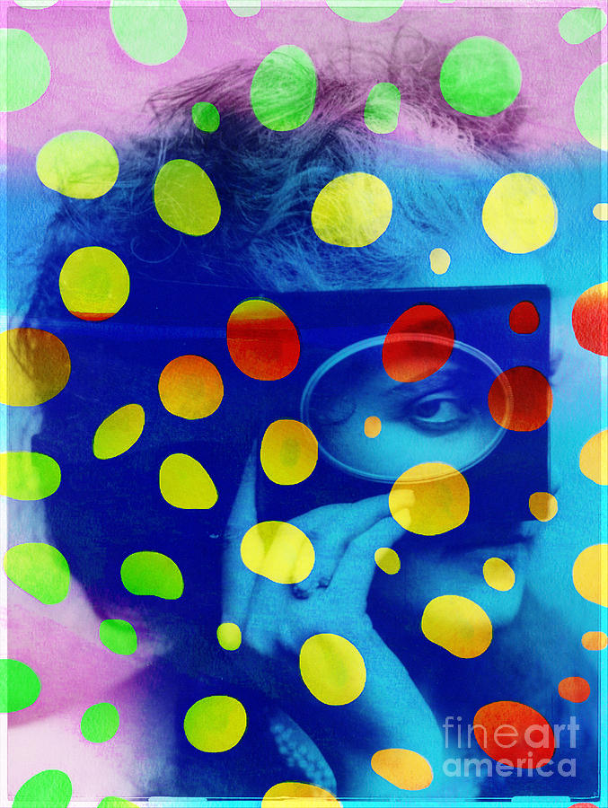 Mysterious Lady Pop Art Polka Dots Digital Art by Edward Fielding