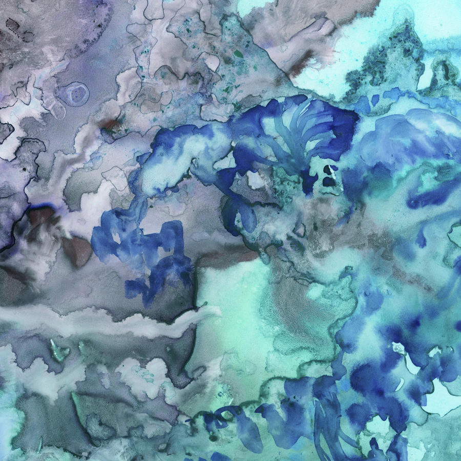  Mysterious Ocean Waters Secrets Under The Sea Abstract Art I  Painting by Irina Sztukowski