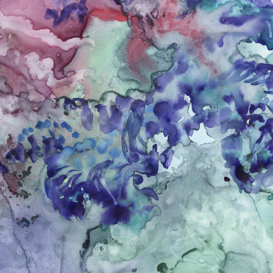 Mysterious Ocean Waters Secrets Under The Sea Abstract Art III Painting by Irina Sztukowski