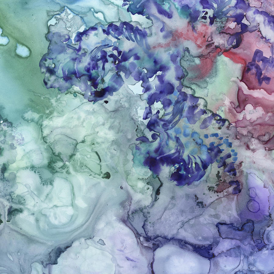 Mysterious Ocean Waters Secrets Under The Sea Abstract Art VIII Painting by Irina Sztukowski