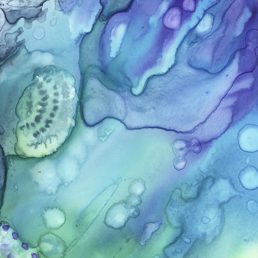 Mysterious Ocean Waters Secrets Under The Sea Abstract Art X Painting by Irina Sztukowski