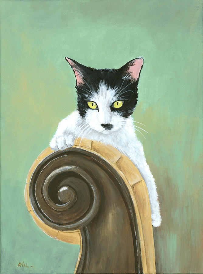Mystery Cat Painting by Anastasiya Malakhova