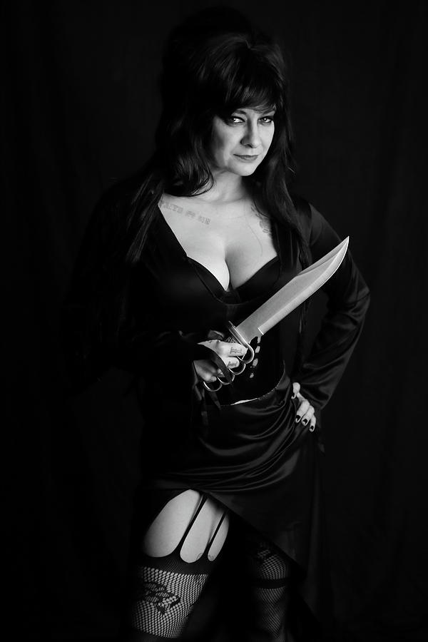 Mysti as Elvira 2 Photograph by Cully Firmin