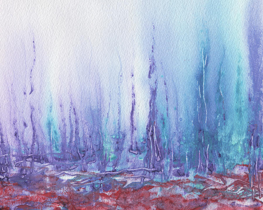 Mystic Bottom Of The Sea Watercolor Painting
