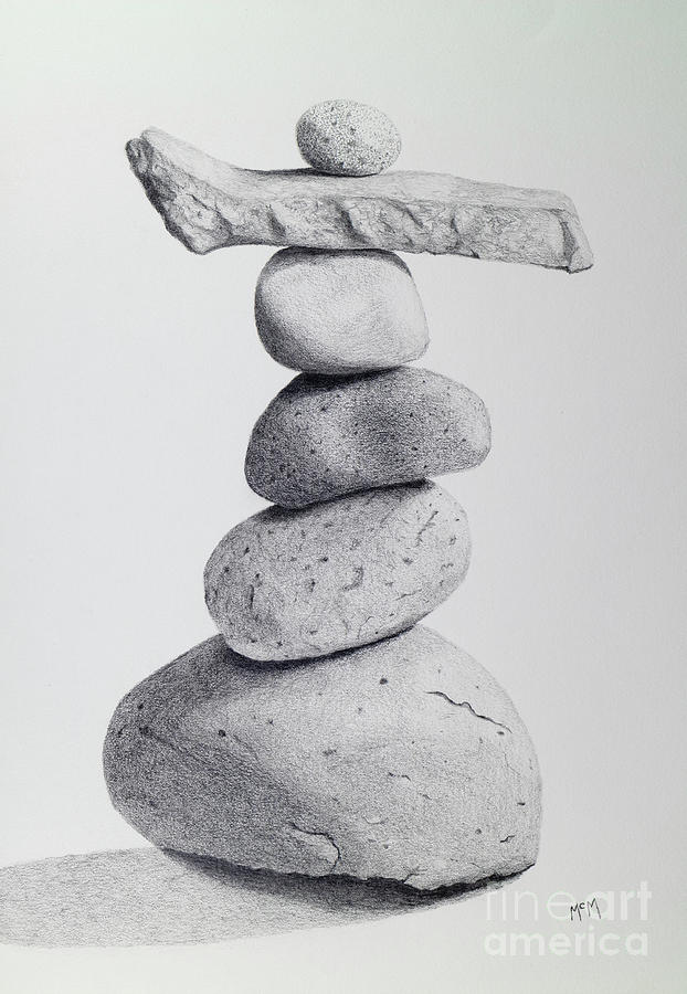Mystic Cairn 2 Drawing by Garry McMichael
