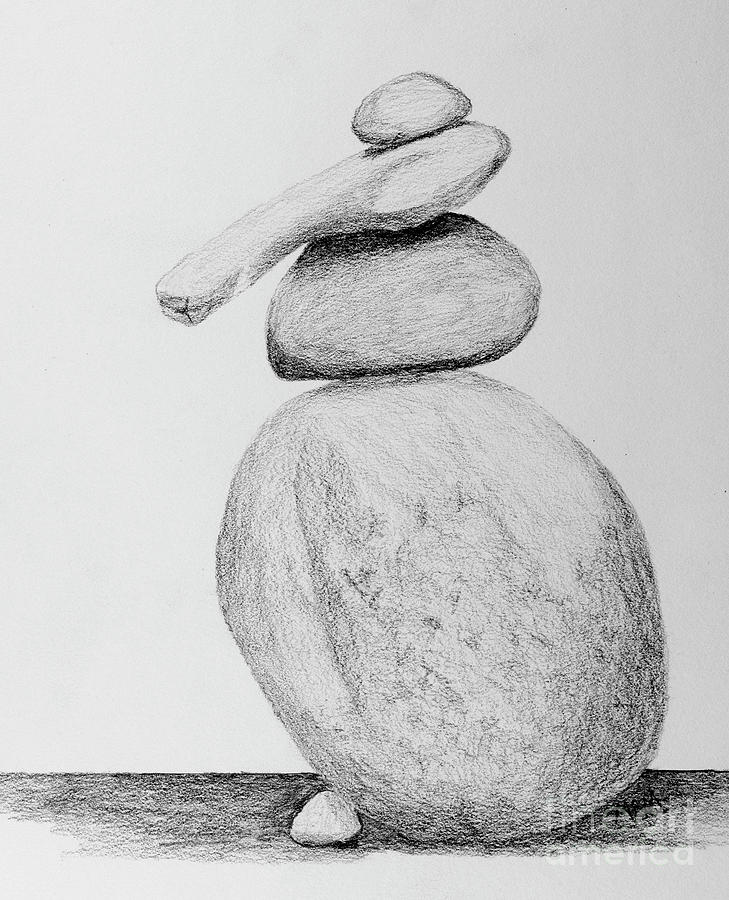 Cairns Drawing - Mystic Cairn 6 by Garry McMichael