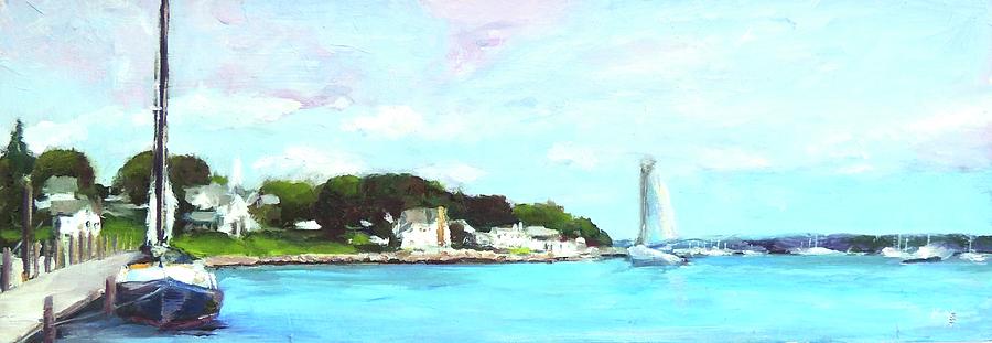 Mystic Connecticut, Mystic River Painting by Patty Kay Hall