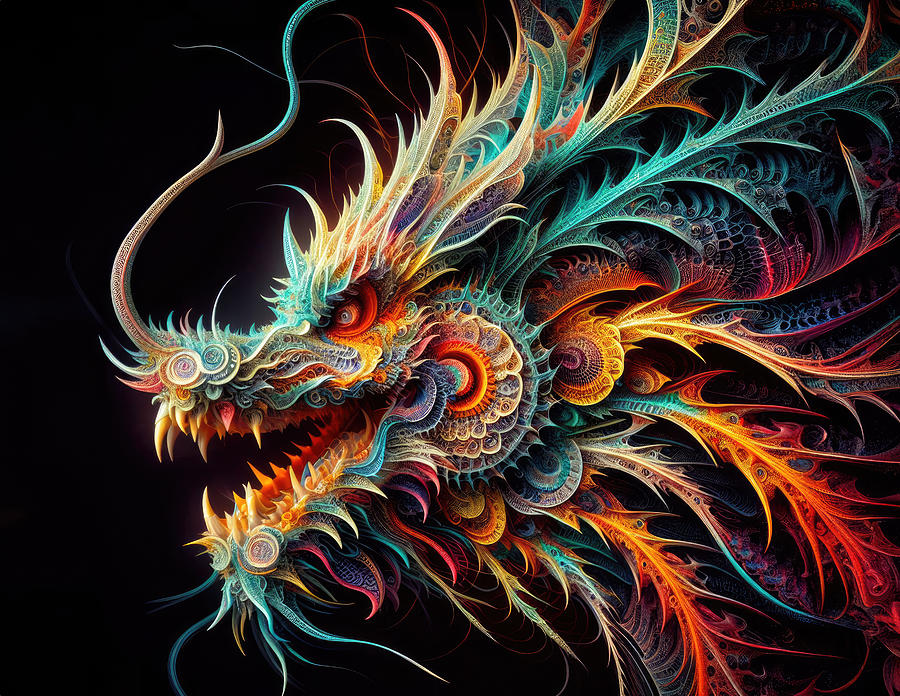 Mystic Guardian - The Fractal Dragon Photograph by Bill and Linda Tiepelman