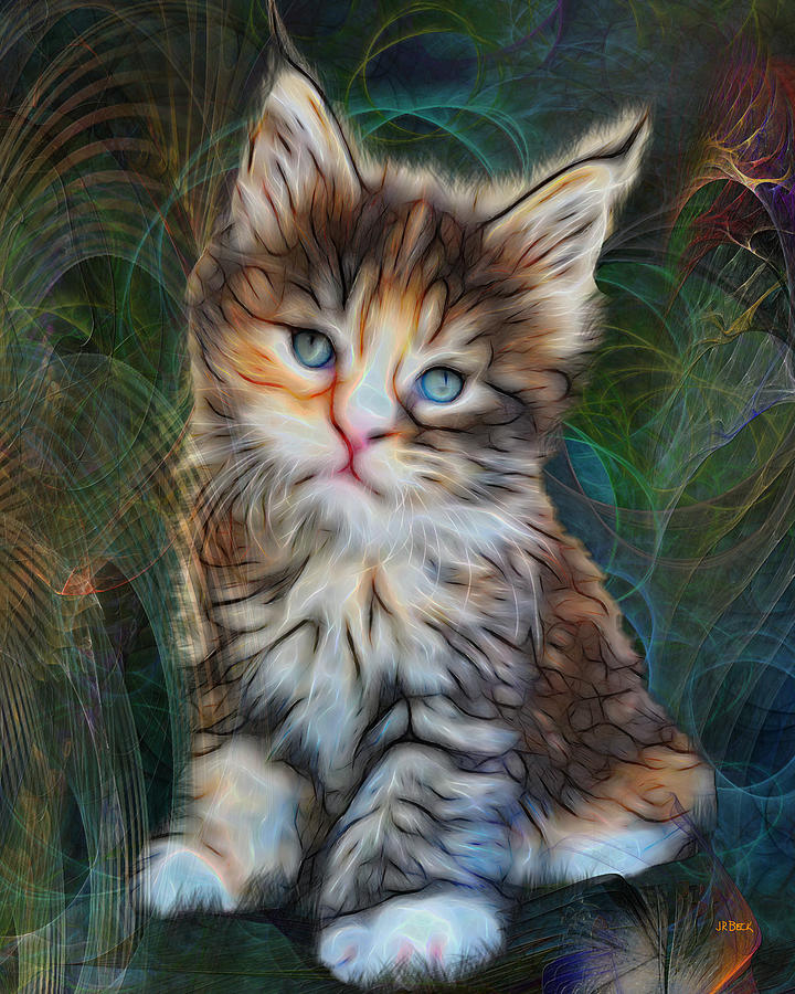 Mystic Kitten Digital Art by Studio B Prints