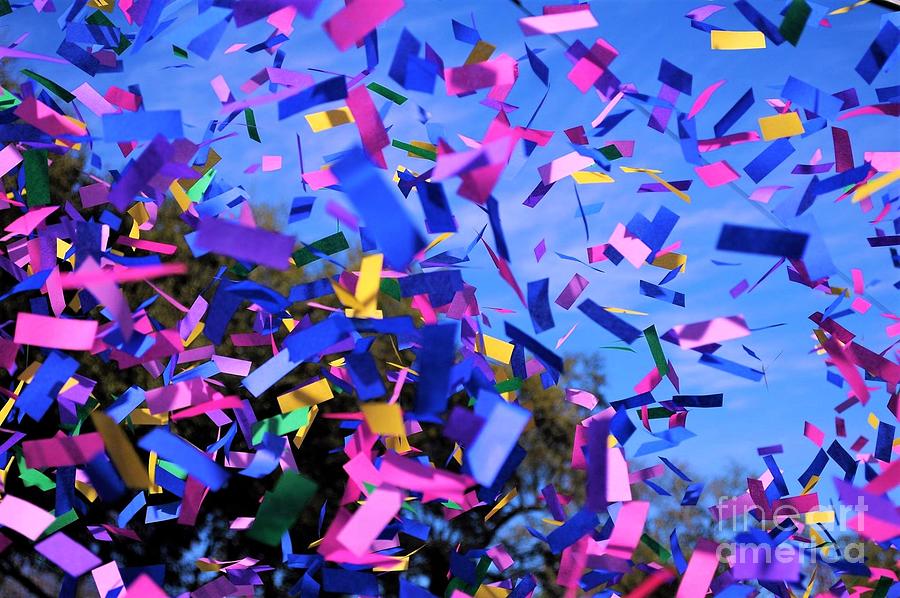 Mystic Krewe of Barkus Parade Past Confetti In New Orleans Photograph by Michael Hoard