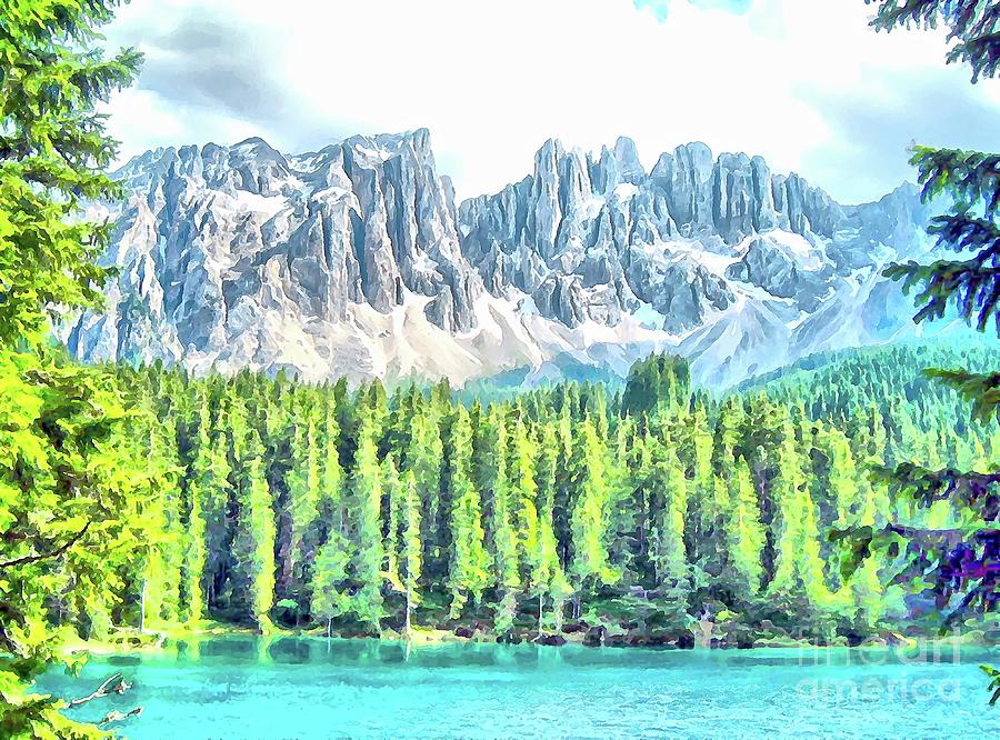 Mystic Lake Carezza Digital Art by Joseph Hendrix