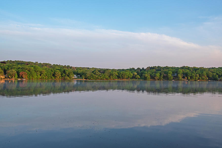 Mystic Lake Reflection Sunrise Medford Massachusetts Photograph by Toby McGuire