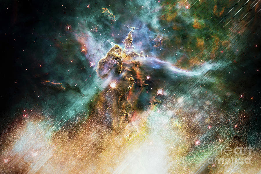 Mystic Mountain of Carina Nebula Digital Art by Stephanie Frey