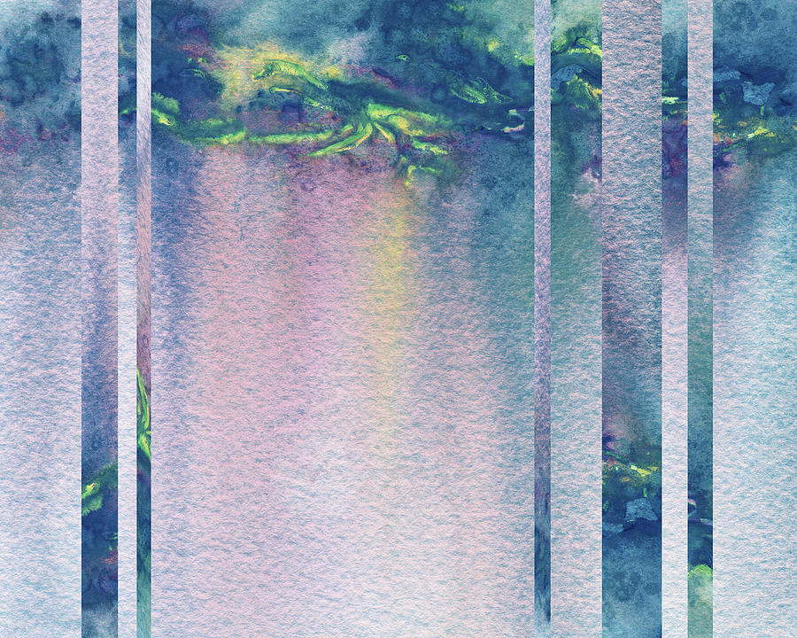 Mystic Rain Abstract Modern Decor Watercolor IX Painting by Irina Sztukowski