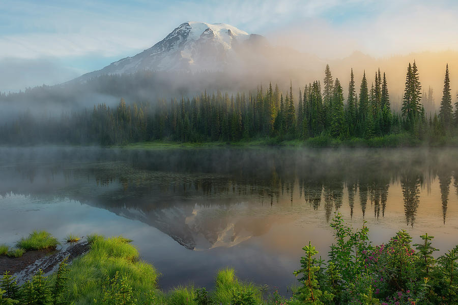 National Parks Photograph - Mystic Rainier by Ryan Manuel
