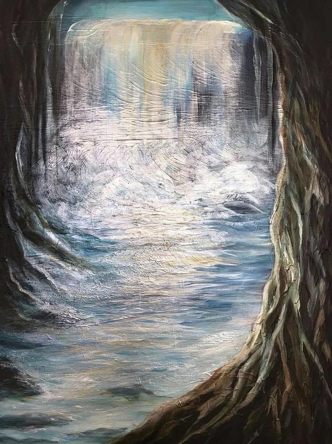 Mystic Waterfall Painting by Michelle Pier