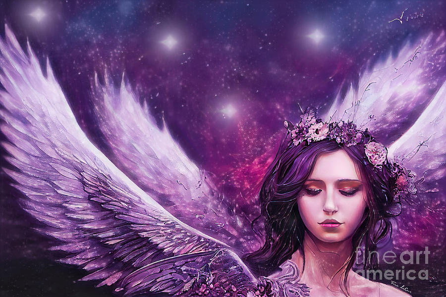 The Purple Angel Of Spirituality Painting by Tina LeCour