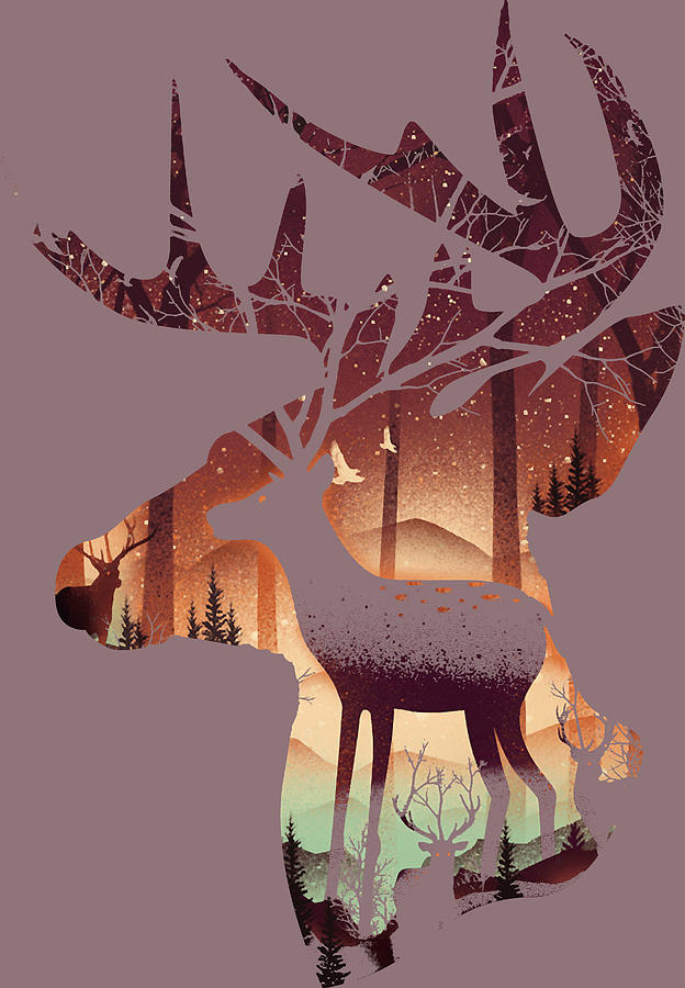 Mystical Deer Classic Digital Art by Dai Doan