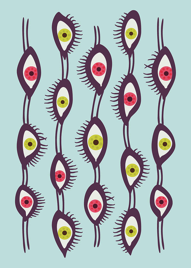 Mystical Eyes Psychedelic Pattern Digital Art