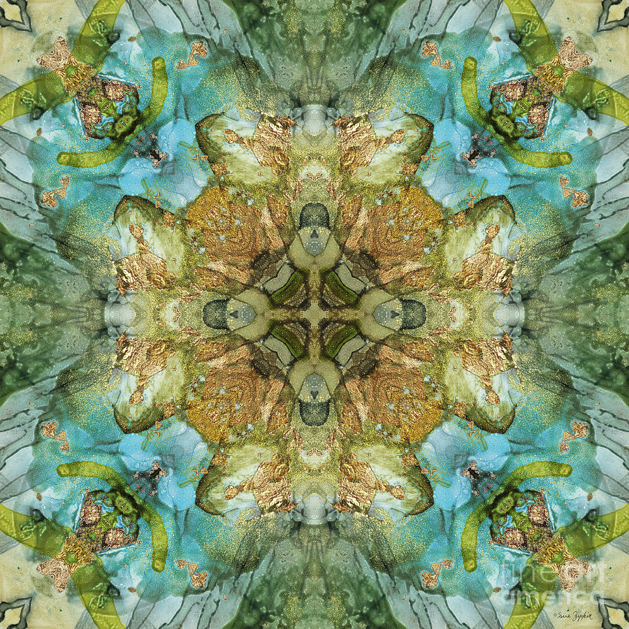 Mystical Forest Kaleidoscope 2 Painting by Sue Zipkin