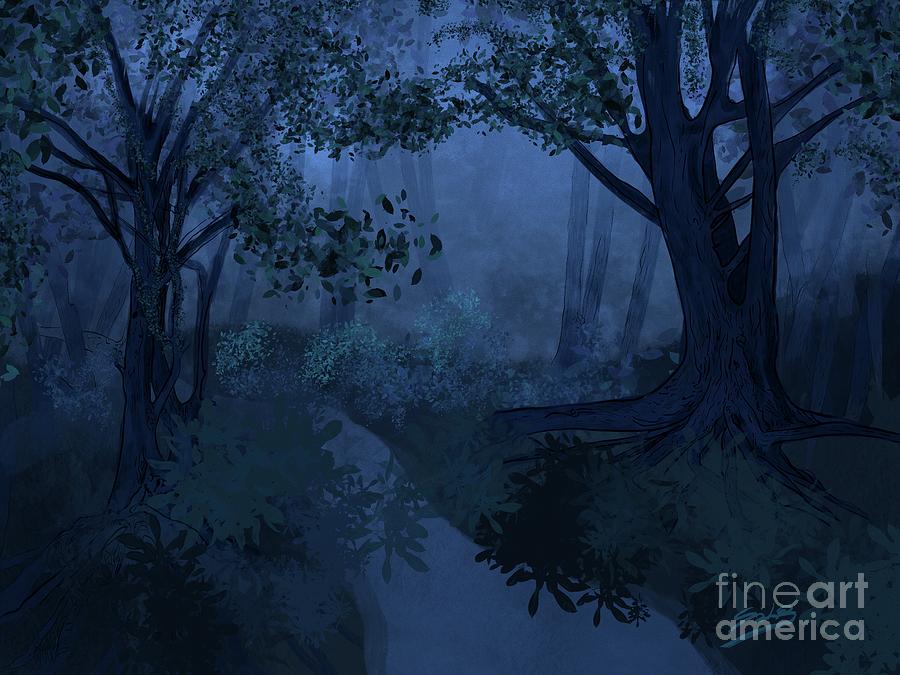 Mystical Forest Painting by Lidija Ivanek - SiLa