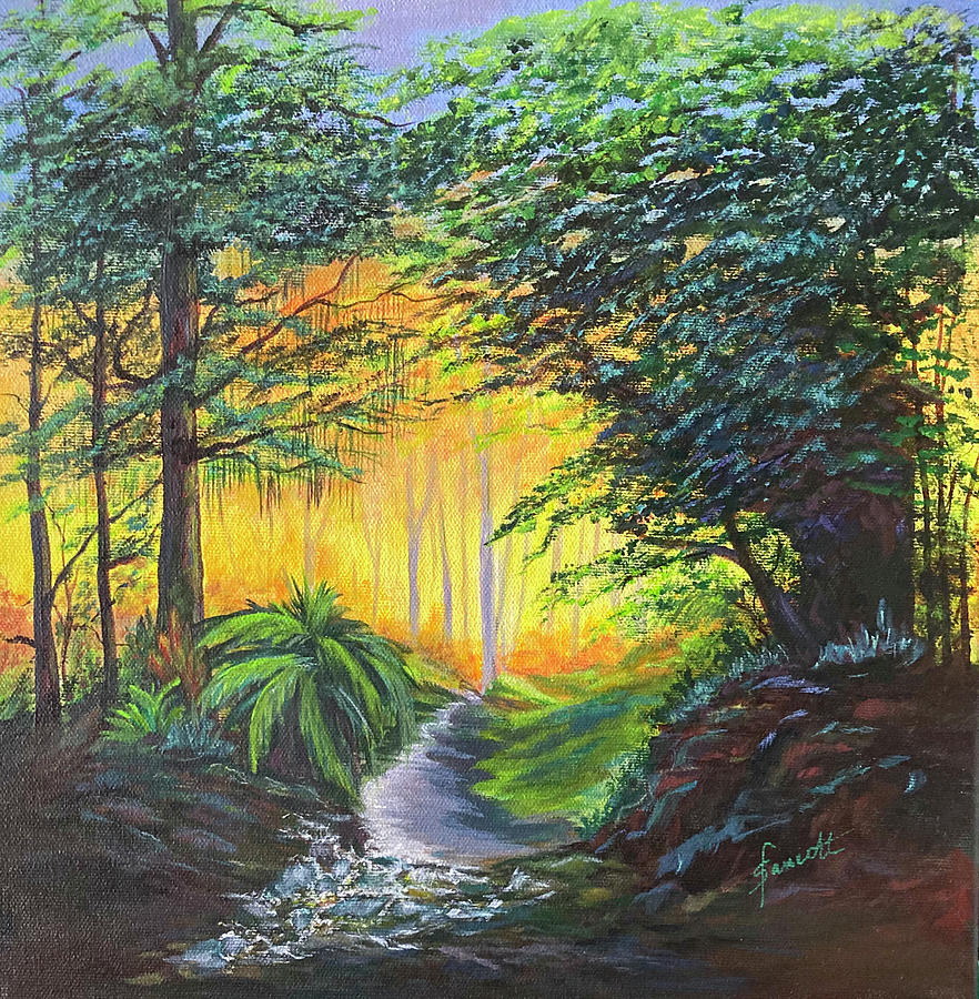 Mystical Forest Painting by Sharon Fawcett