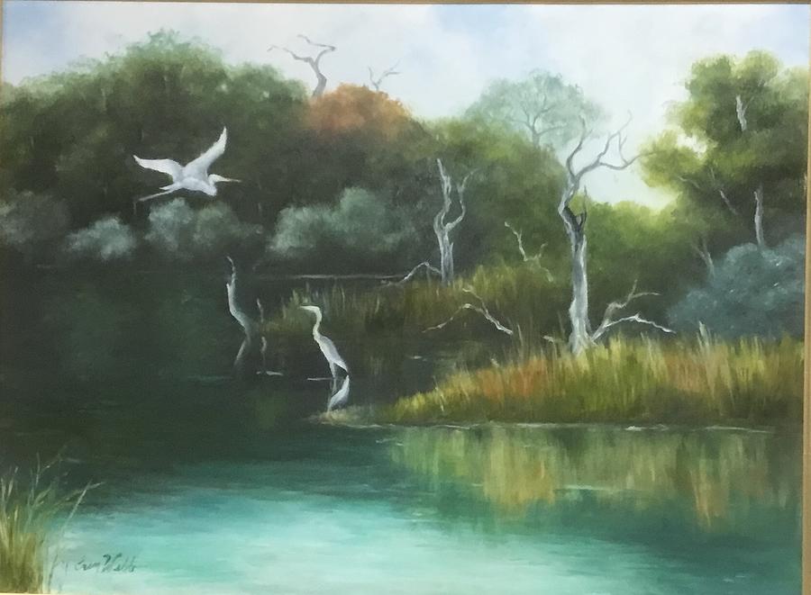 Mystical Marsh Painting by Erin Cronin-webb | Pixels