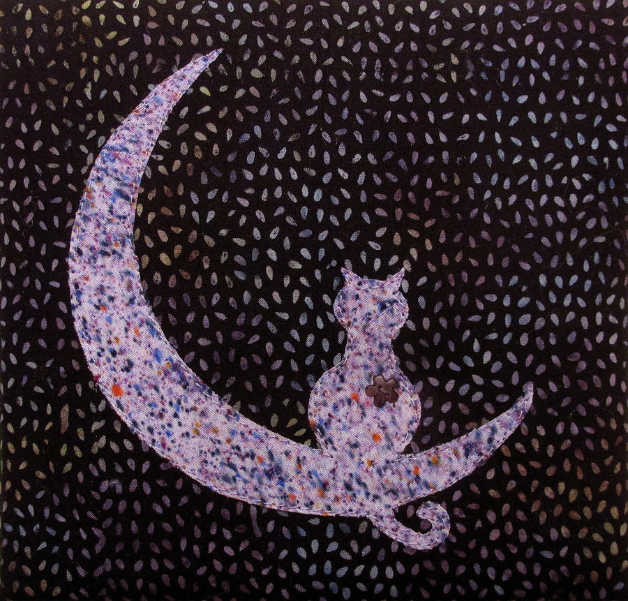 Mystical Moon Cat Tapestry - Textile by Pam Geisel