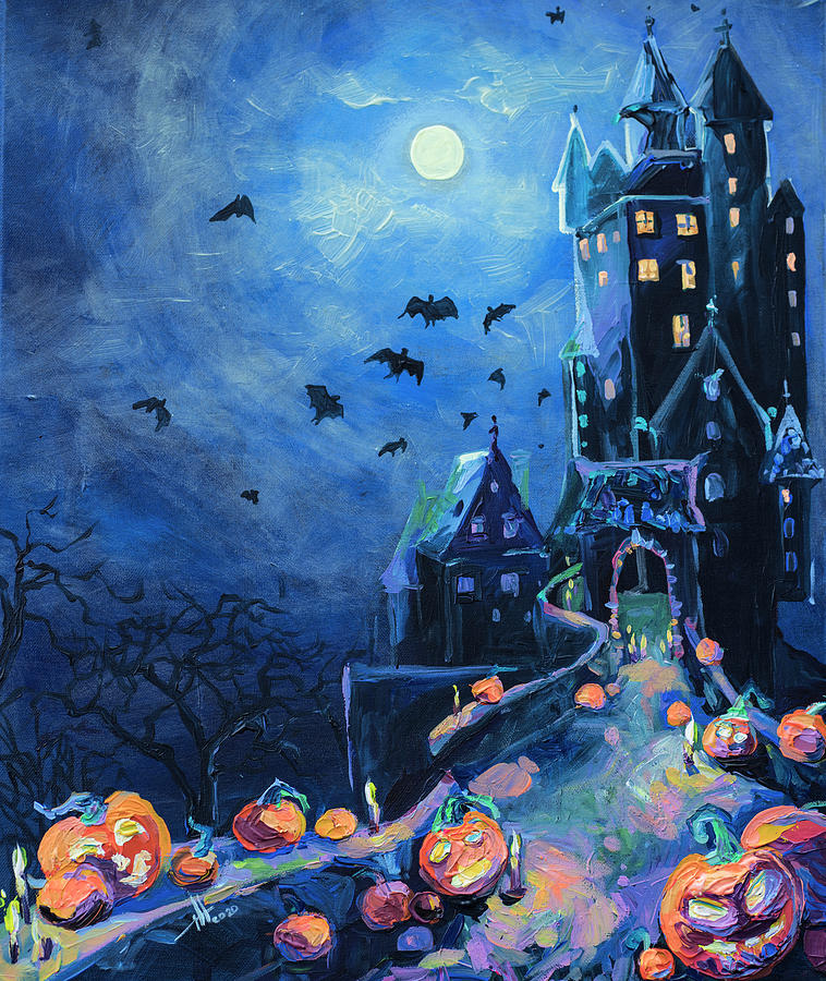 Mystical Night Painting by Anastasia Trusova Mystical Night Painting by Anastasia Trusova