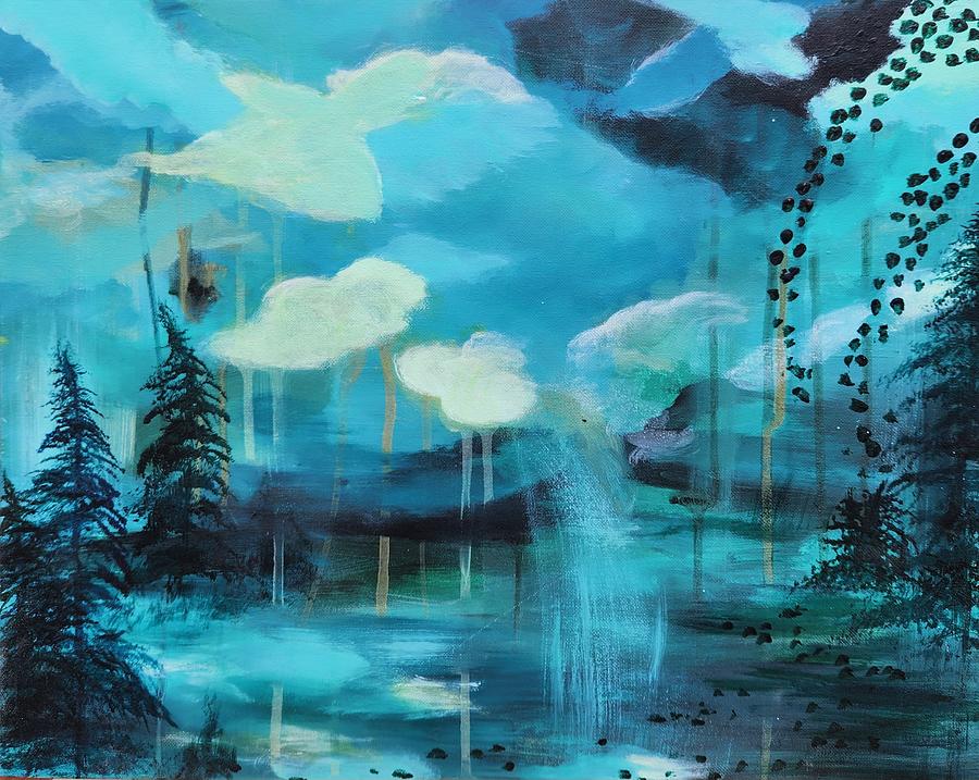 Mystical Pond Painting by Lynne McQueen