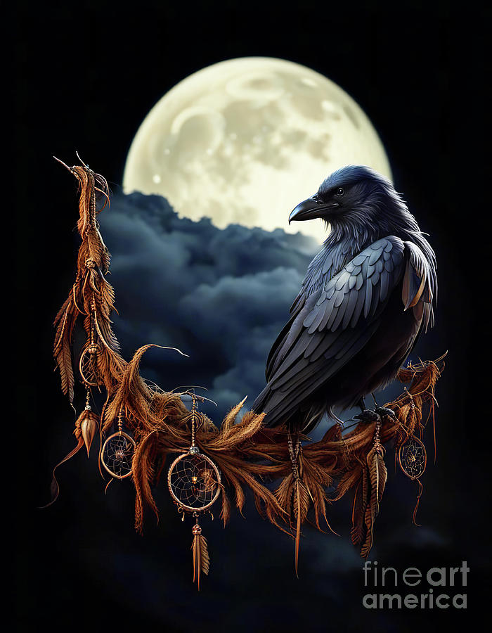Mystical Raven Moon and Clouds Photograph by Stephanie Laird