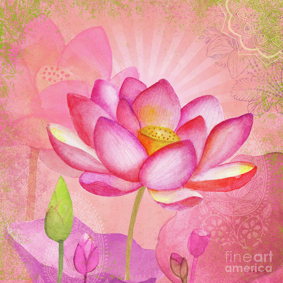 Mystical Lotus Mixed Media by Sue Zipkin