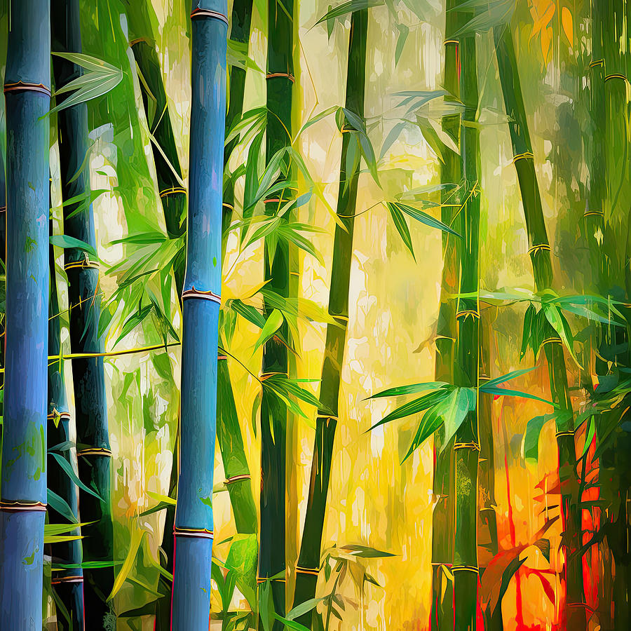 Bamboo Painting - Mystique Beauty- Bamboo Artwork by Lourry Legarde