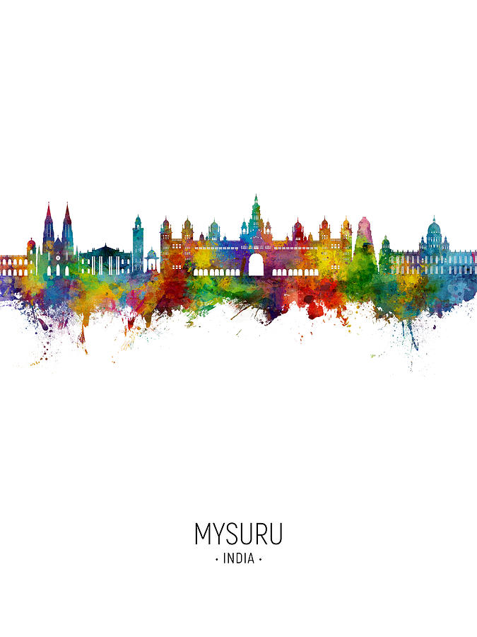 Mysuru Skyline India #01 Digital Art by Michael Tompsett