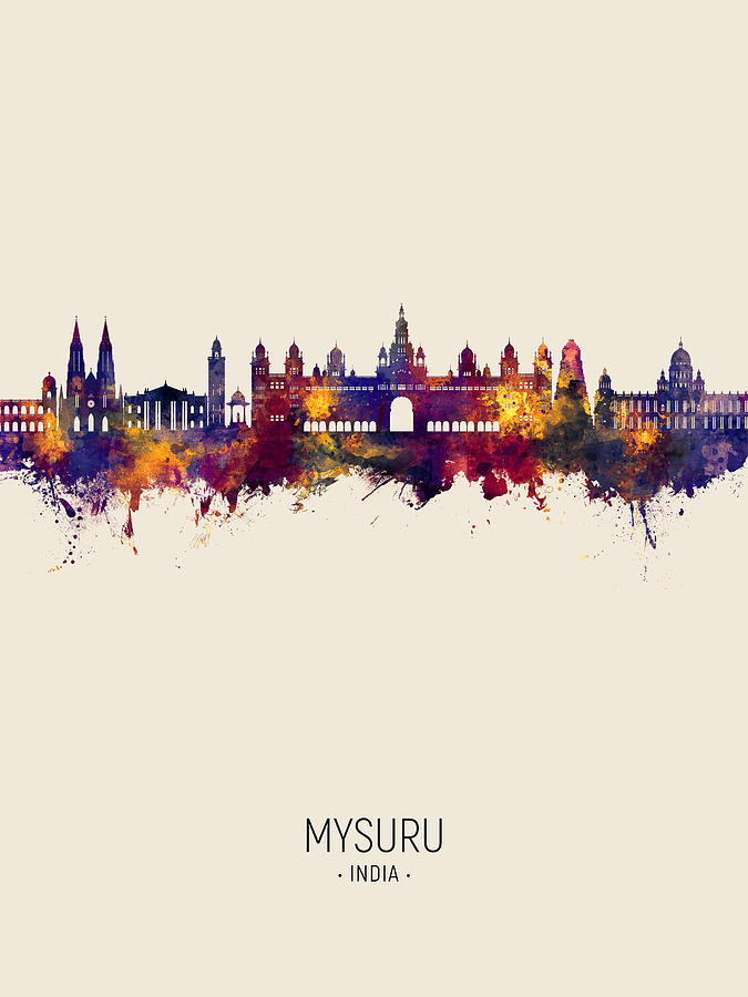 Mysuru Skyline India #02 Digital Art by Michael Tompsett