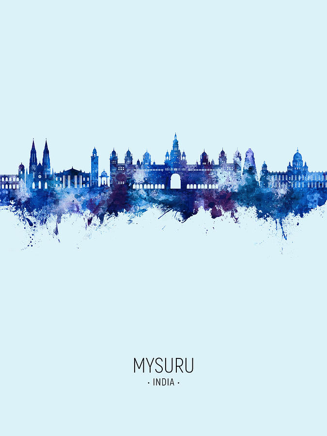 Mysuru Skyline India #03 Digital Art by Michael Tompsett