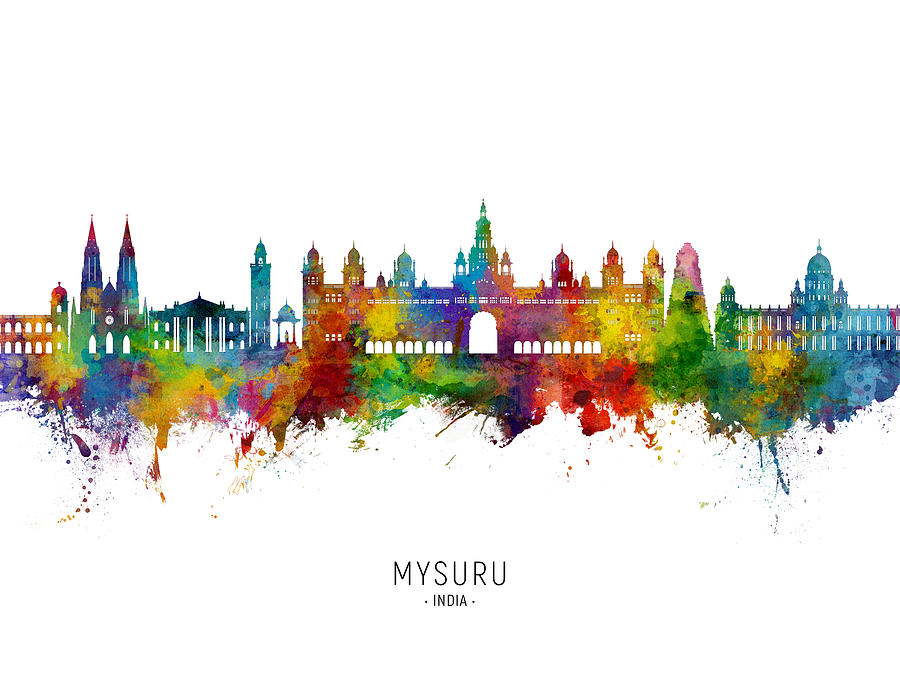 Mysuru Skyline India #79 Digital Art by Michael Tompsett