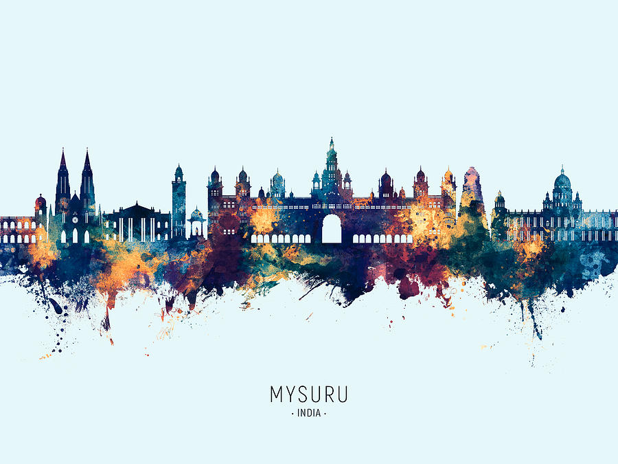 Mysuru Skyline India #82 Digital Art by Michael Tompsett