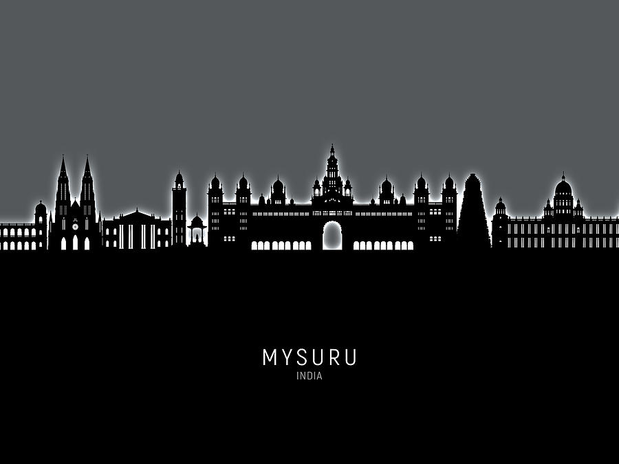 Mysuru Skyline India #93 Digital Art by Michael Tompsett