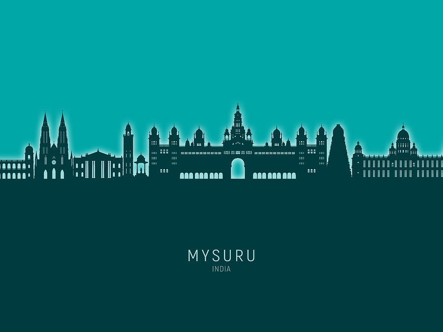 Mysuru Skyline India #94 Digital Art by Michael Tompsett