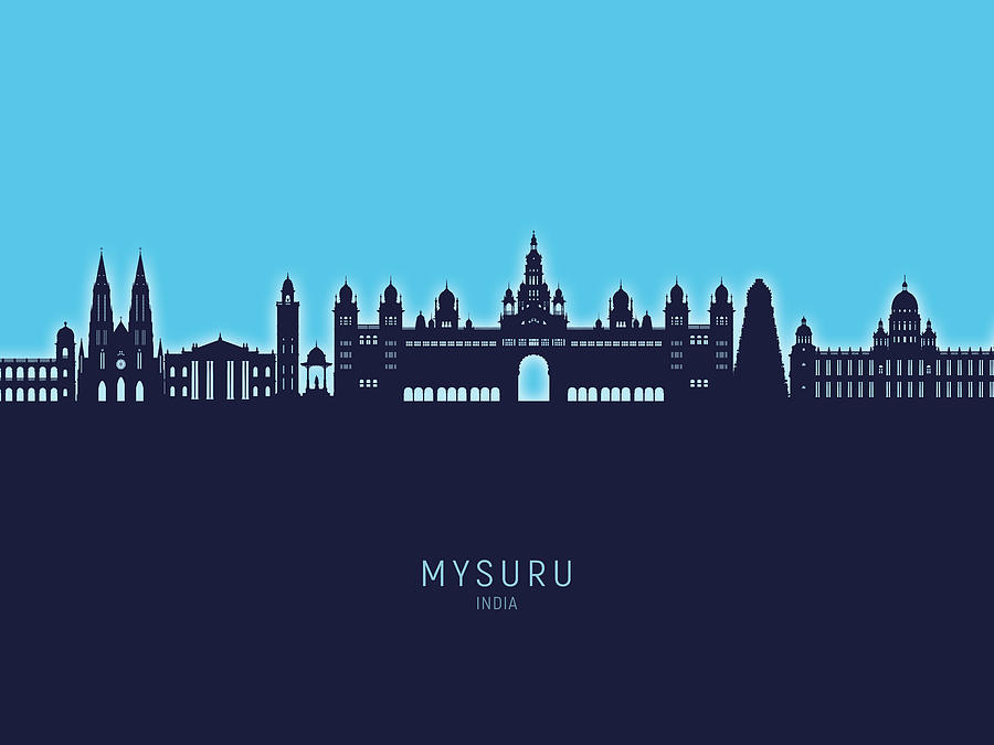 Mysuru Skyline India #95 Digital Art by Michael Tompsett