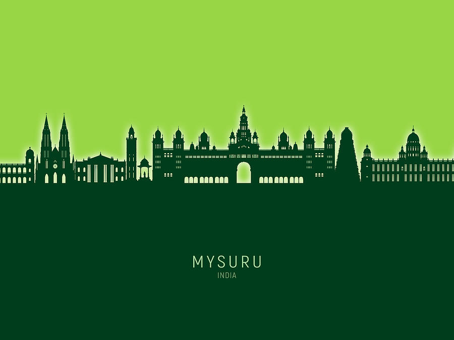 Mysuru Skyline India #96 Digital Art by Michael Tompsett