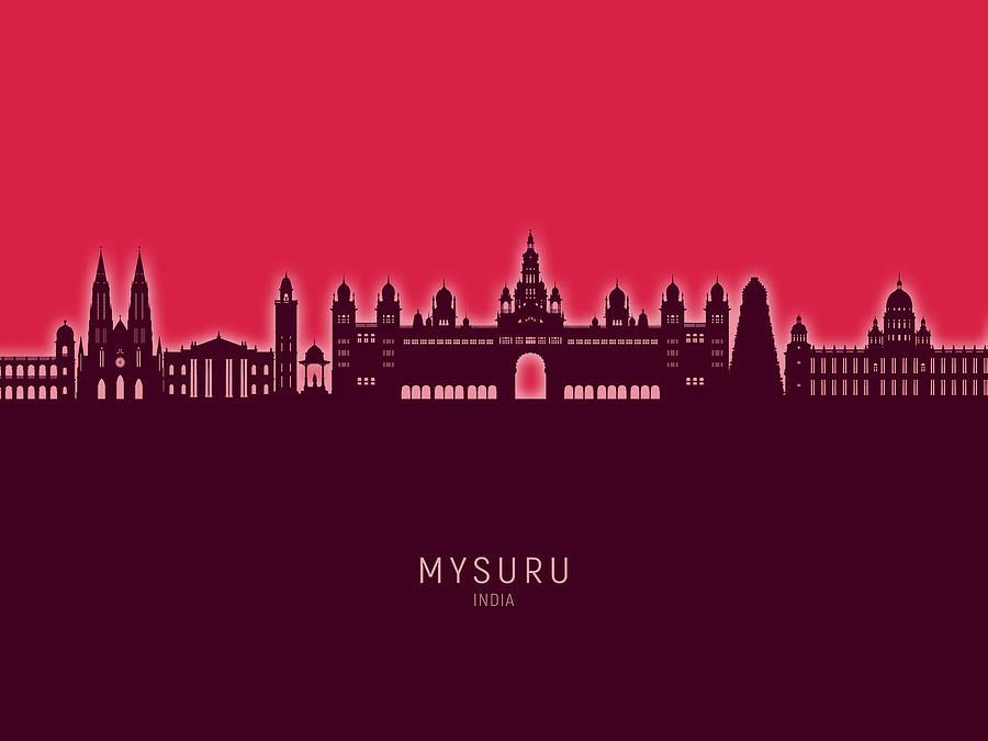 Mysuru Skyline India #98 Digital Art by Michael Tompsett