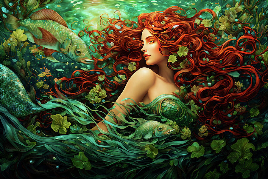 Mermaid Digital Art - Mythical Mermaid by Peggy Collins