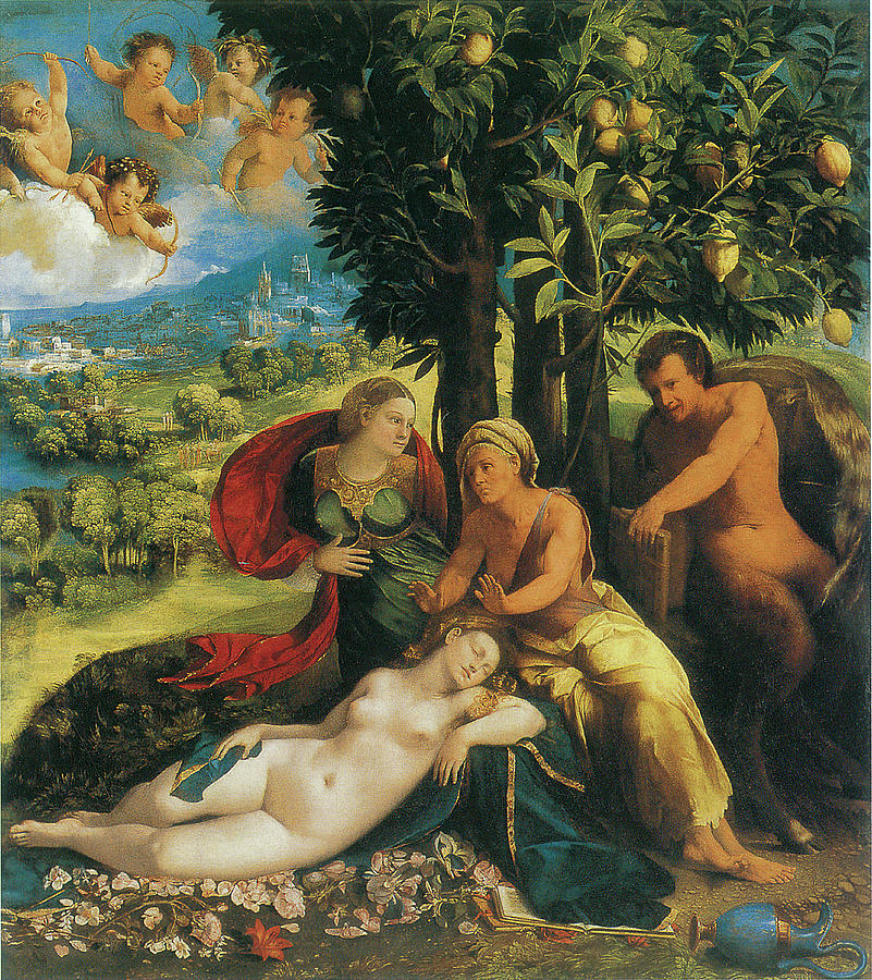 Mythological Scene 1524 Painting by Dosso Dossi