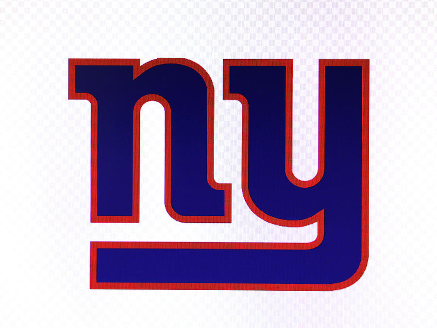 N Y Giants Logo - Blue on White Photograph by Allen Beatty