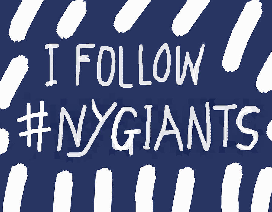 N Y Giants striped design Drawing by Enki Art - Pixels