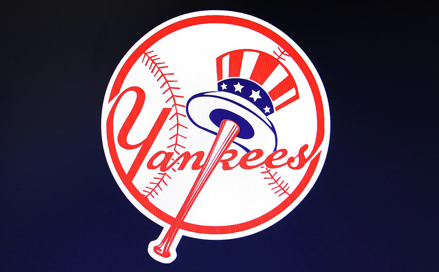 N Y Yankees Logo - Bat in the Hat Photograph by Allen Beatty